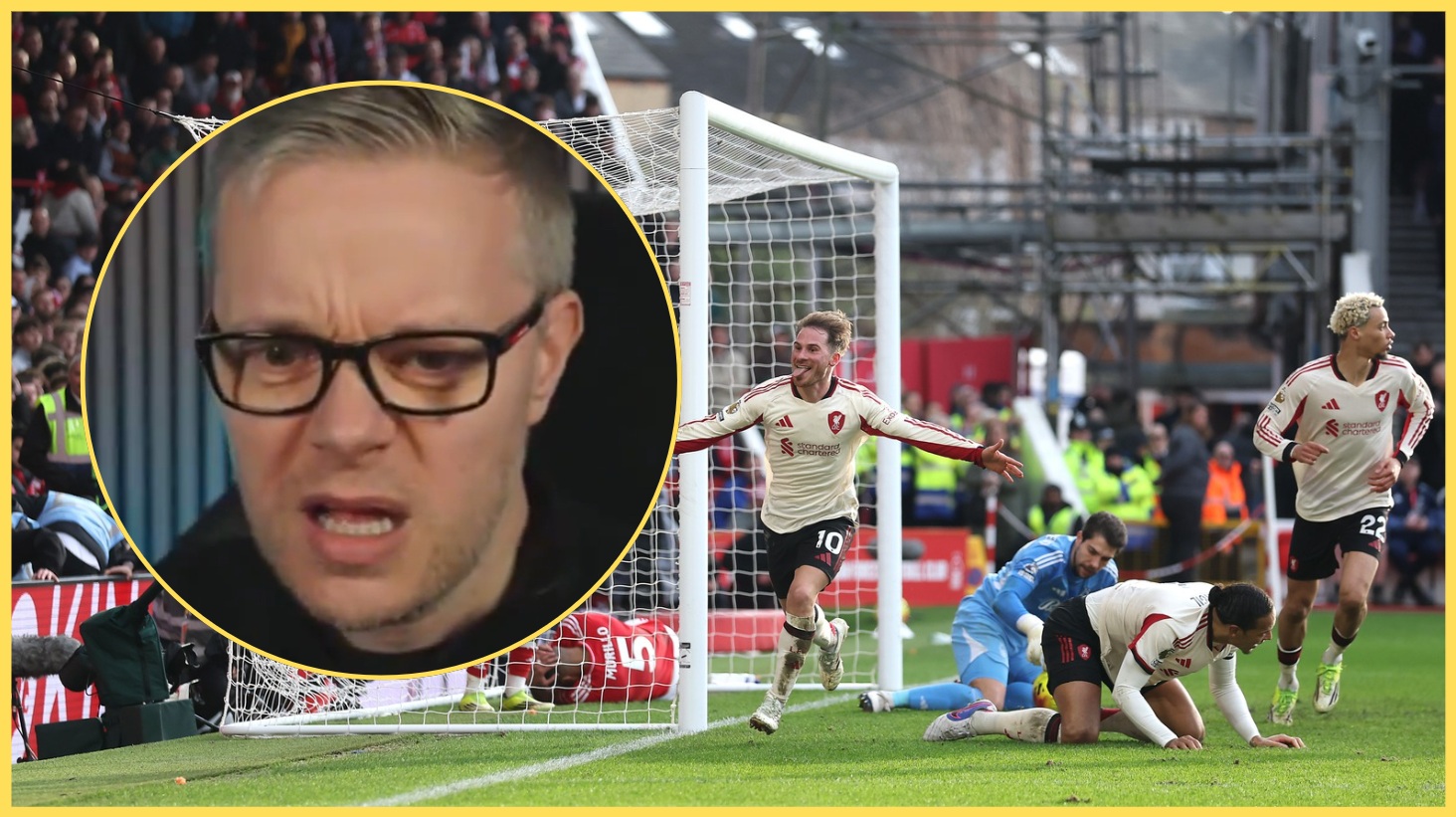 Mark Goldbridge was left sickened by Alexis Mac Allister's last-gasp winner at Nottingham Forest