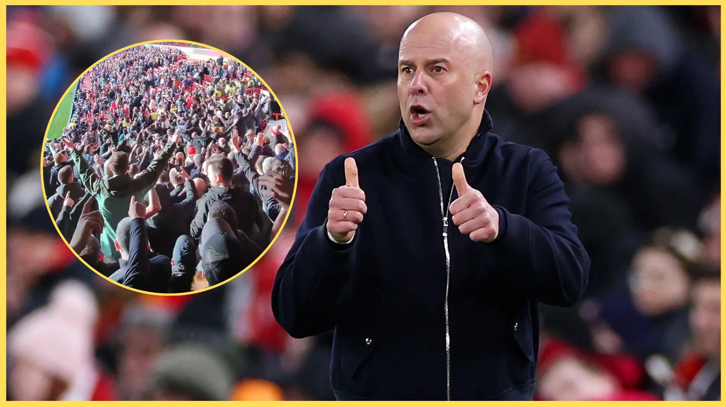 Liverpool fans serenaded Arne Slot after the dramatic win over Nottingham Forest