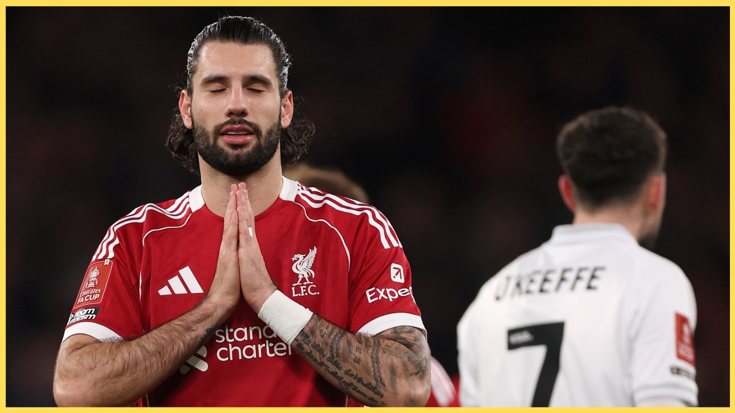 Dominik Szoboszlai celebrates scoring against Barnsley in the FA Cup