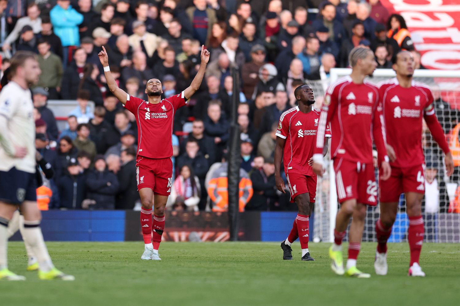 Cody Gakpo of Liverpool celebrates scoring his team's fourth goal