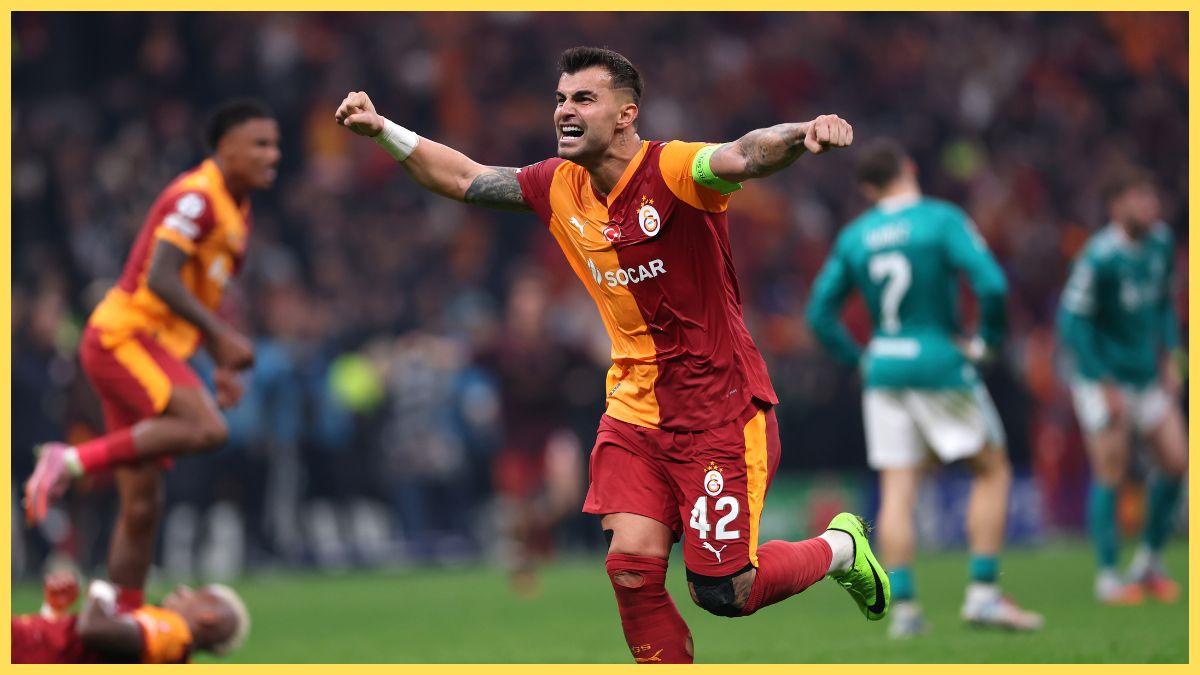Abdulkerim Bardakci of Galatasaray A.S. celebrates victory following the UEFA Champions League 2025/26 League Phase MD2 match between Galatasaray A.S. and Liverpool