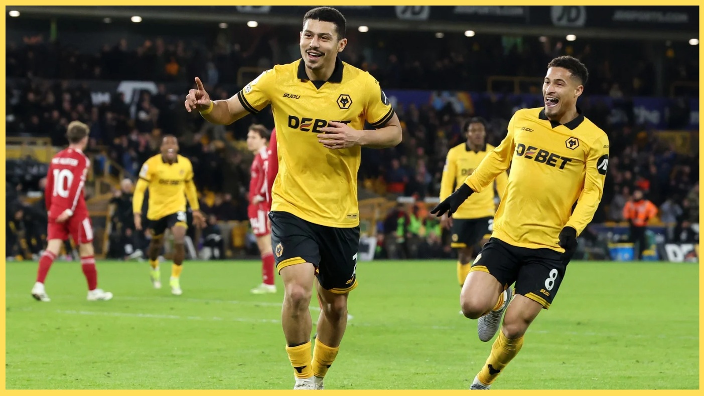 Andre Trindade celebrates his stoppage-time winner against Liverpool