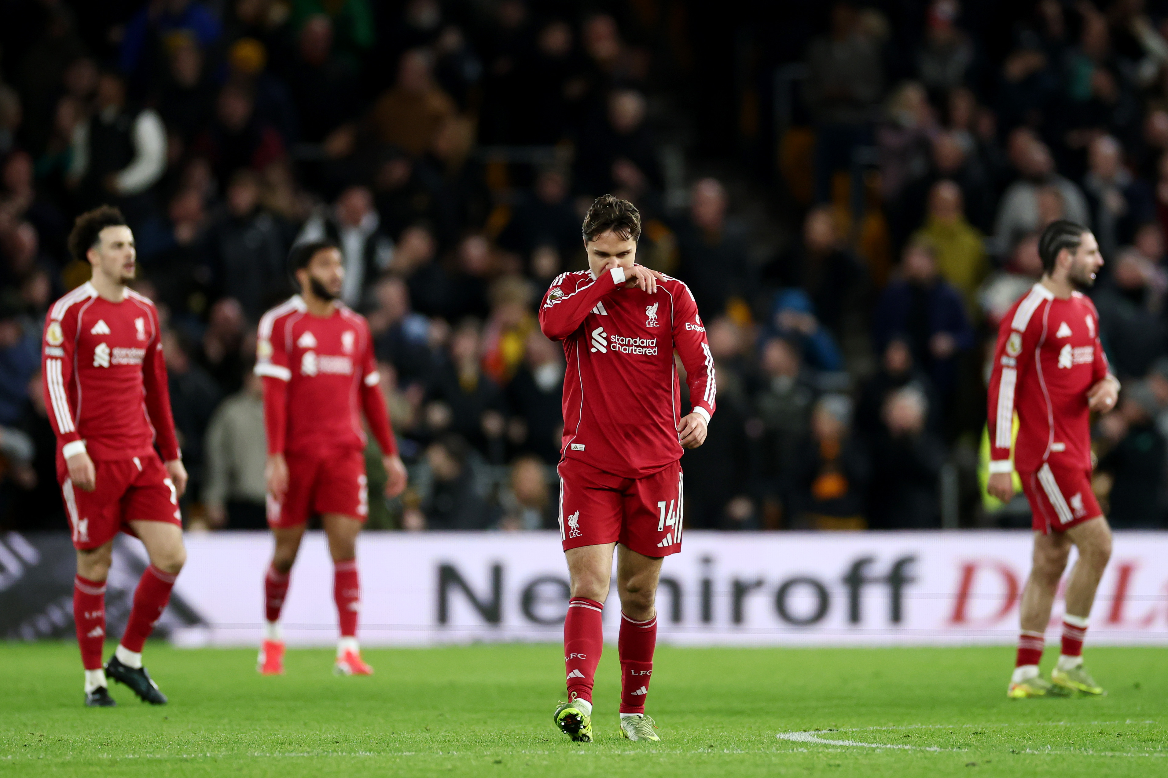 Liverpool players were left to reflect on a damaging defeat to Wolves on Tuesday night