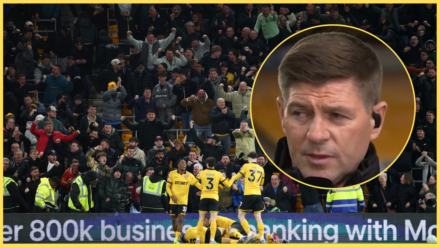 Steven Gerrard called out two Liverpool players over Wolves' first goal on Tuesday night