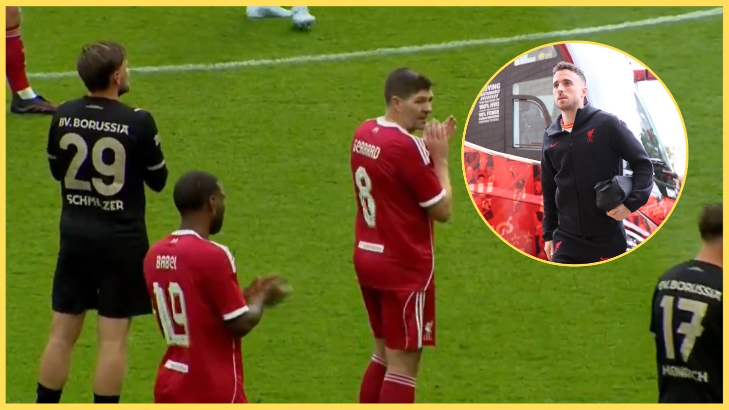 (Video) Liverpool Legends match stops in 20th minute as Anfield pays tribute to Diogo Jota
