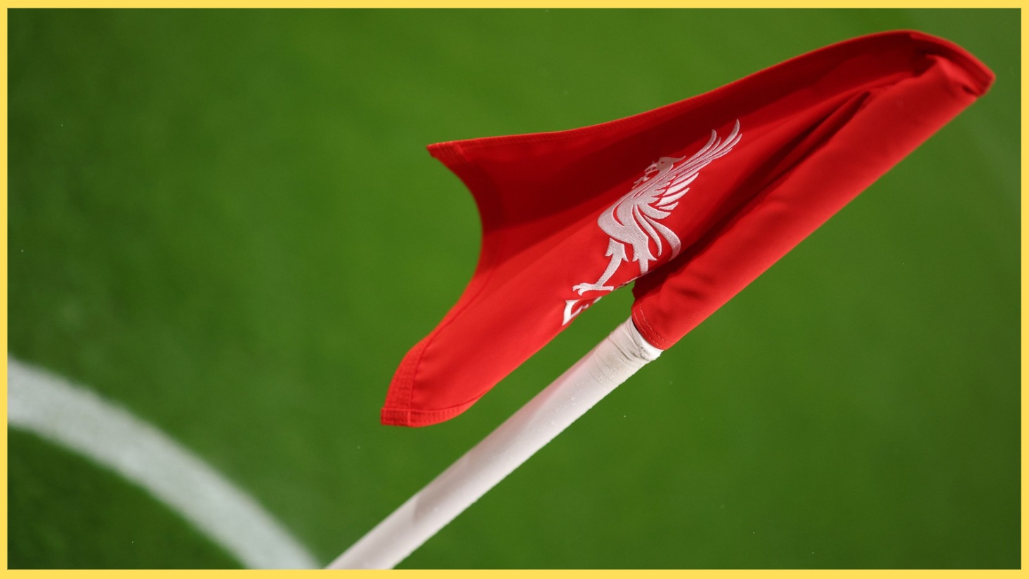 A photo of one corner flag at Anfield