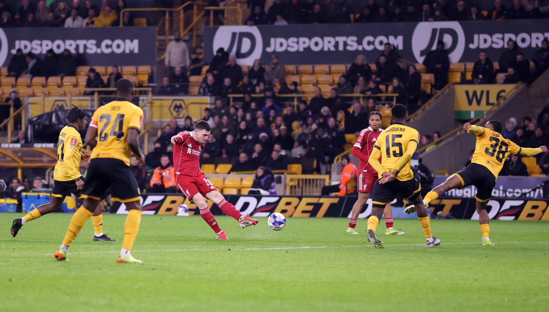 Andy Robertson fires Liverpool into the lead against Wolves