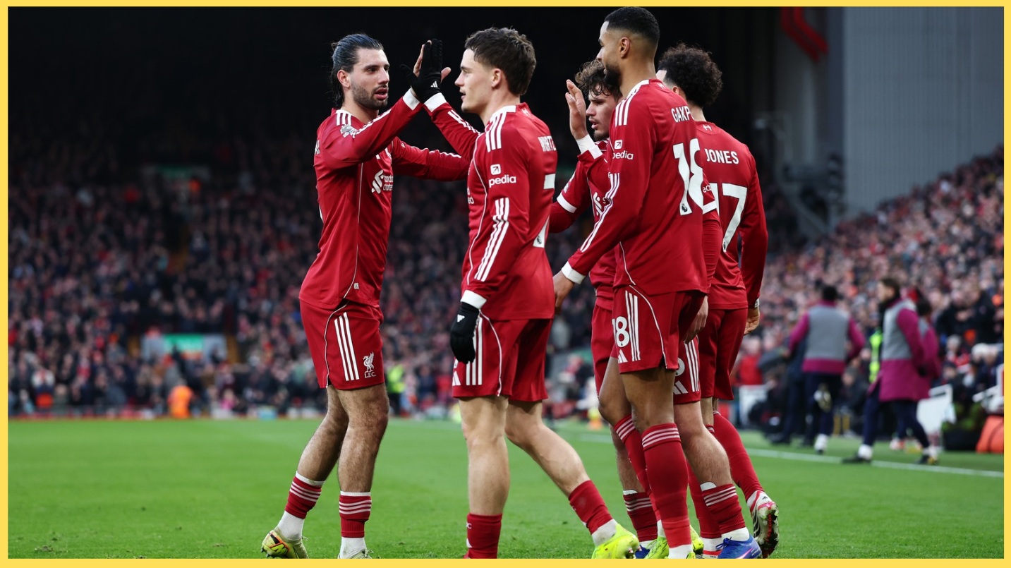 Dominik Szoboszlai celebrates with Florian Wirtz