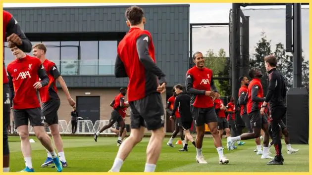 James McConnell takes part in first team training at the AXA Training Centre