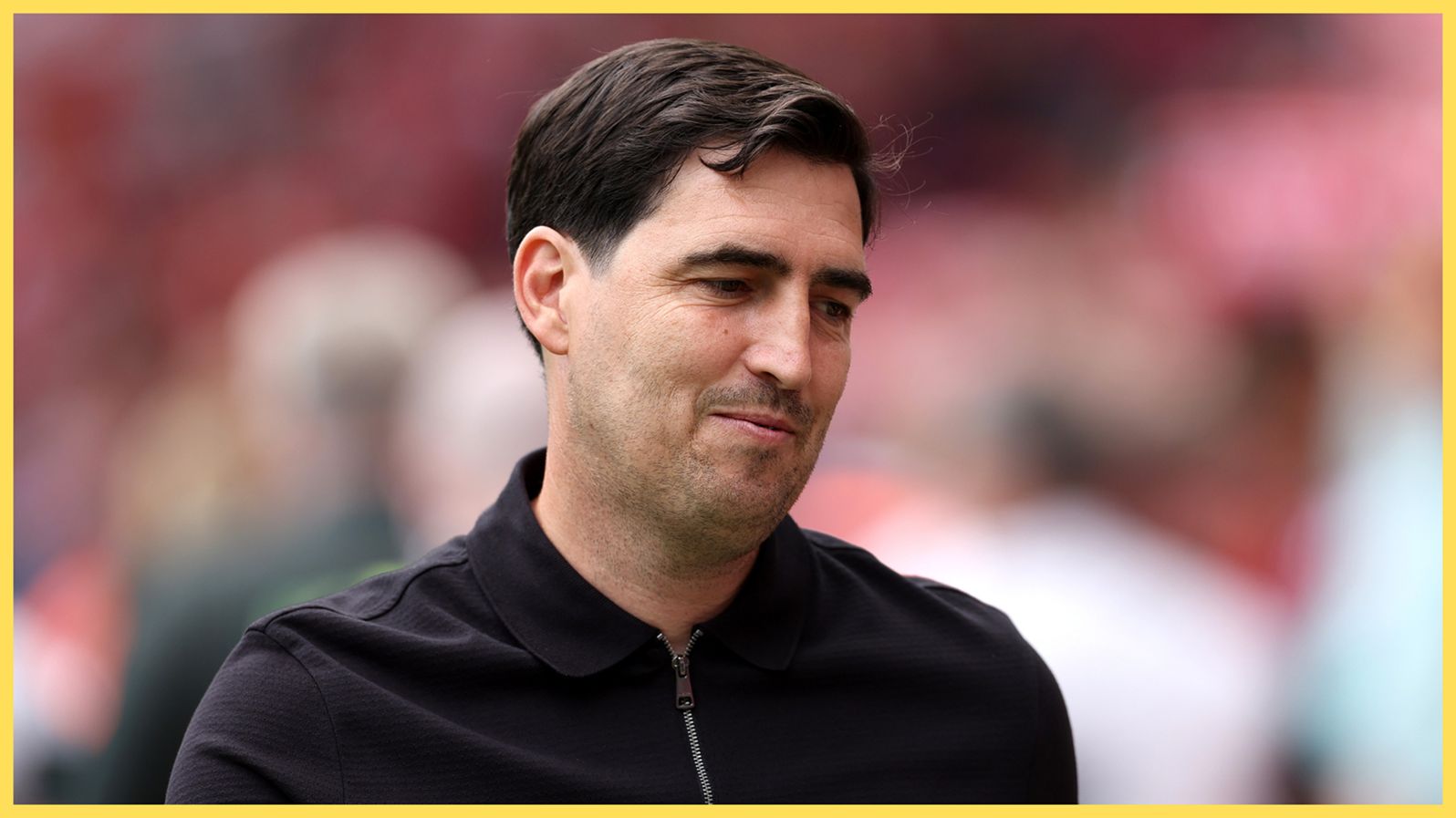 Liverpool manager Andoni Iraola smiles during pre-season friendly.