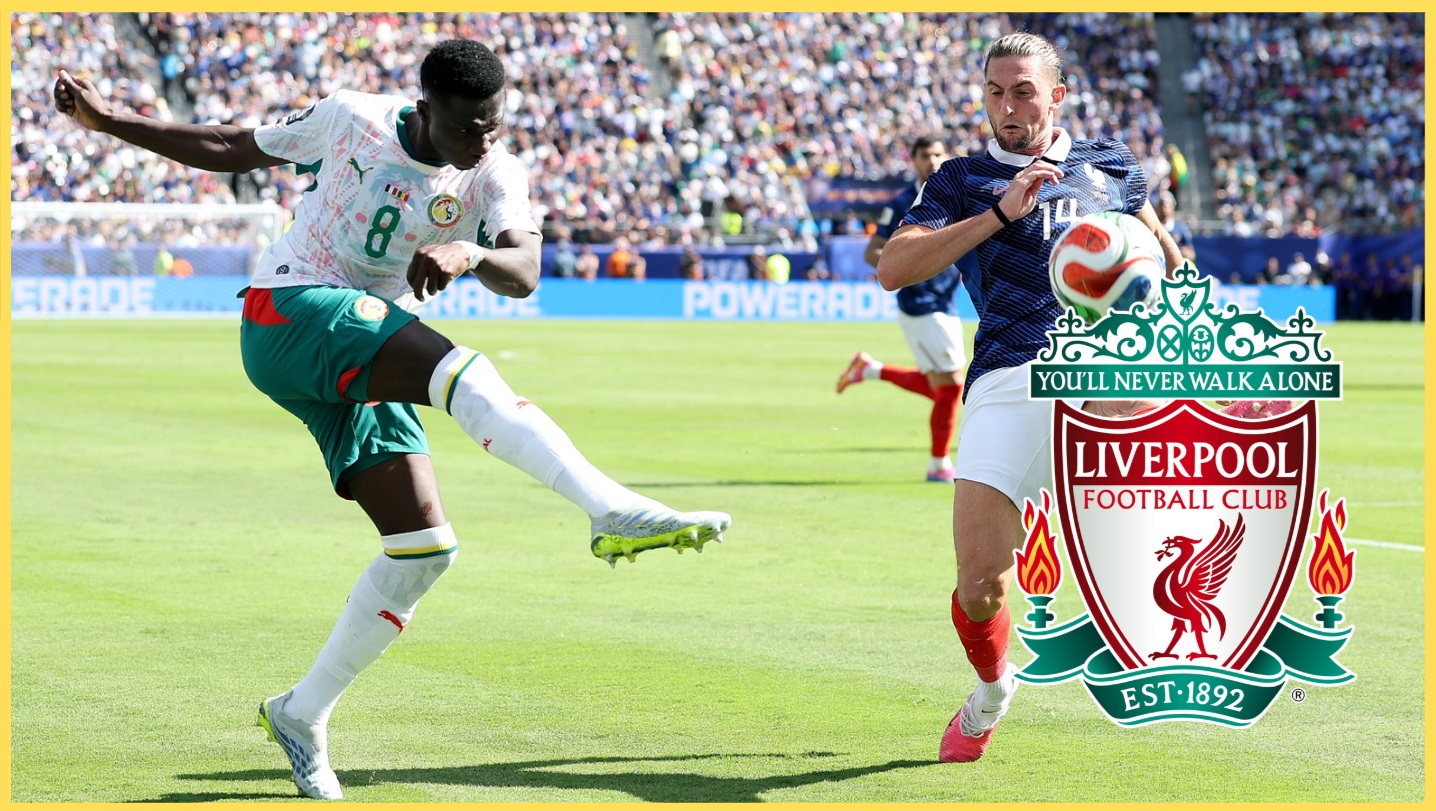 Lamine Camara's shot is blocked down by Adrien Rabiot